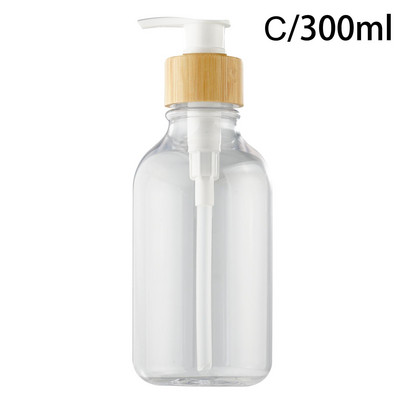 Pumpica za sapun od 300 ml Dozator Šampon za kupaonicu Kuhinjska pumpica Ručna boca s drvenim gelom Spremnik za posuđe Punjenje Tekućina za pohranu Tuš B8V8