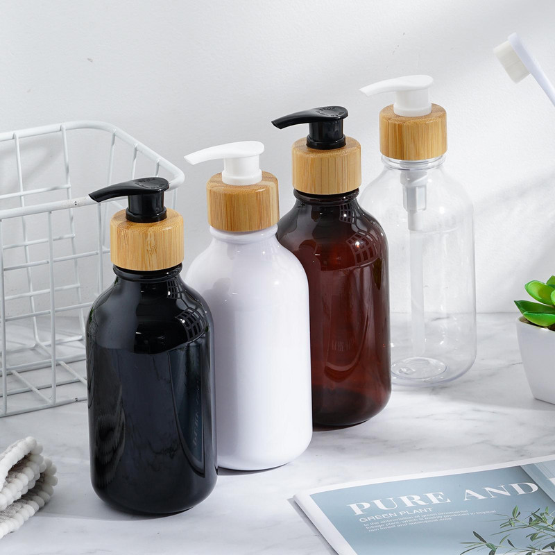 Pumpica za sapun od 300 ml Dozator Šampon za kupaonicu Kuhinjska pumpica Ručna boca s drvenim gelom Spremnik za posuđe Punjenje Tekućina za pohranu Tuš B8V8