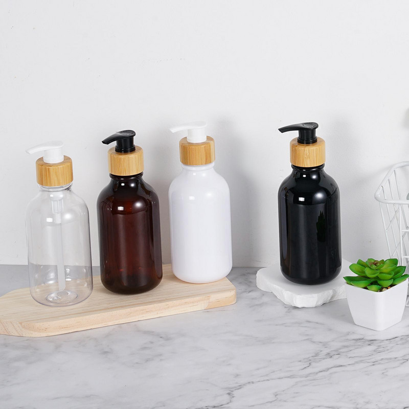 Pumpica za sapun od 300 ml Dozator Šampon za kupaonicu Kuhinjska pumpica Ručna boca s drvenim gelom Spremnik za posuđe Punjenje Tekućina za pohranu Tuš B8V8