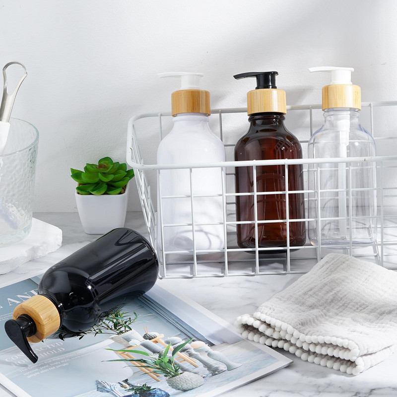 Pumpica za sapun od 300 ml Dozator Šampon za kupaonicu Kuhinjska pumpica Ručna boca s drvenim gelom Spremnik za posuđe Punjenje Tekućina za pohranu Tuš B8V8