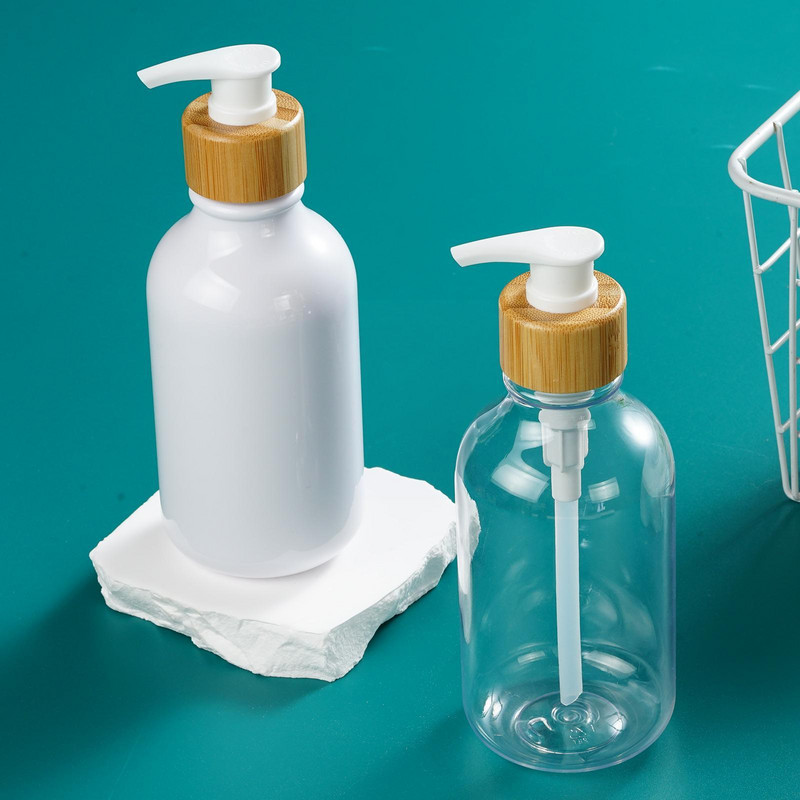 Pumpica za sapun od 300 ml Dozator Šampon za kupaonicu Kuhinjska pumpica Ručna boca s drvenim gelom Spremnik za posuđe Punjenje Tekućina za pohranu Tuš B8V8