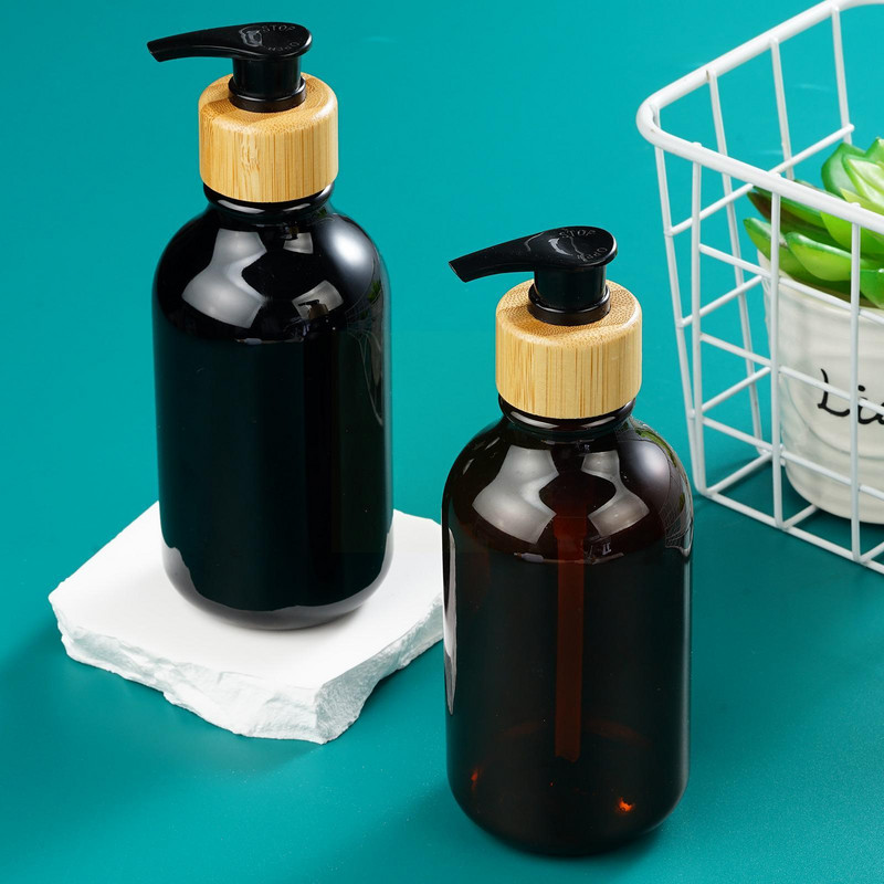 Pumpica za sapun od 300 ml Dozator Šampon za kupaonicu Kuhinjska pumpica Ručna boca s drvenim gelom Spremnik za posuđe Punjenje Tekućina za pohranu Tuš B8V8