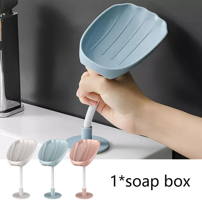 Zidna dvonamjenska posuda za sapun u obliku lista za slobodno bušenje i lijepljenje za kupaonicu Držač sapuna Kutija za sapun Bo H2S9