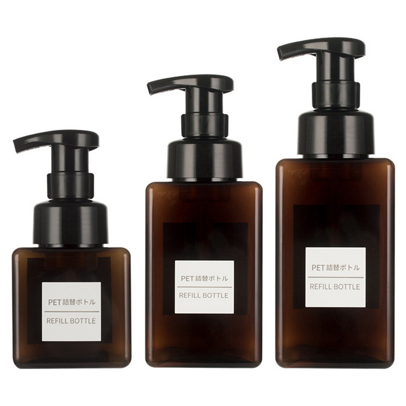 250/450/650 ml plastmasas ziepju dozators, tukšs, dzidrs putojošs pudele dušas želeja šampūns roku dezinfekcijas līdzekli sūkņa tvertnei vannas piederumi