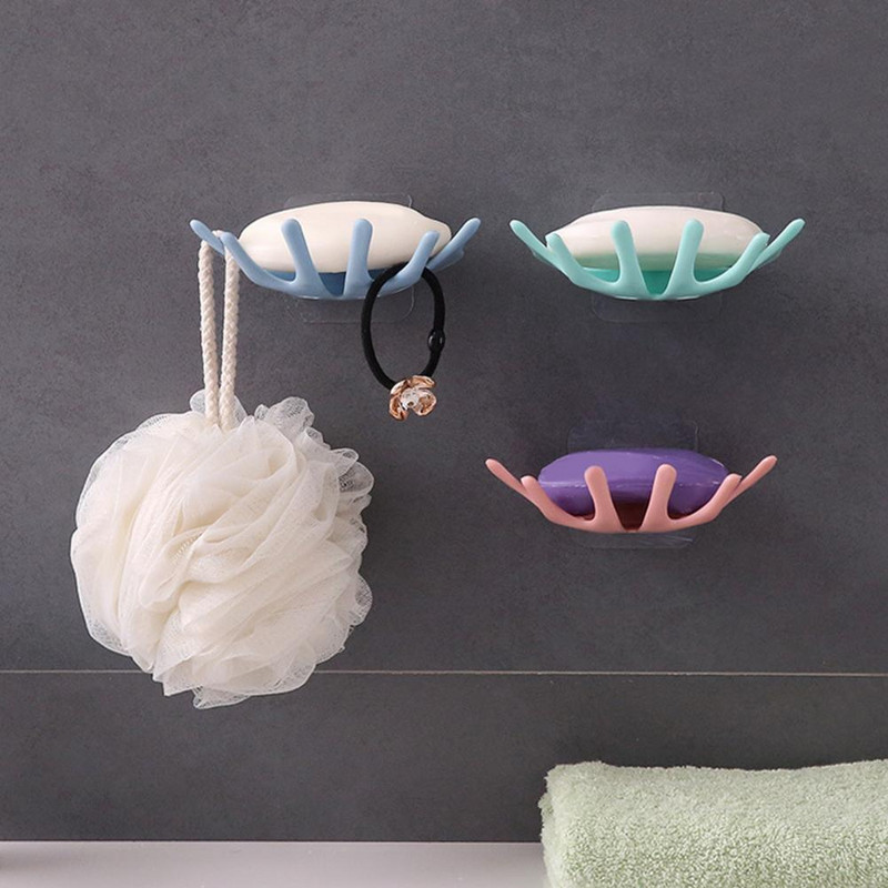 Vrhunska kutija za sapun Zidna višenamjenska torbica za višekratnu upotrebu Čvrsta ladica za pohranu bez bušenja Kupaonski pribor