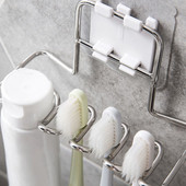 1 gab. Nerūsējošā tērauda pie sienas stiprināms zobu birstes turētājs vannas istabas zobu birstes organizatora statīvs Vannas istabas aksesuārs Стеллаж Зубной Щетки