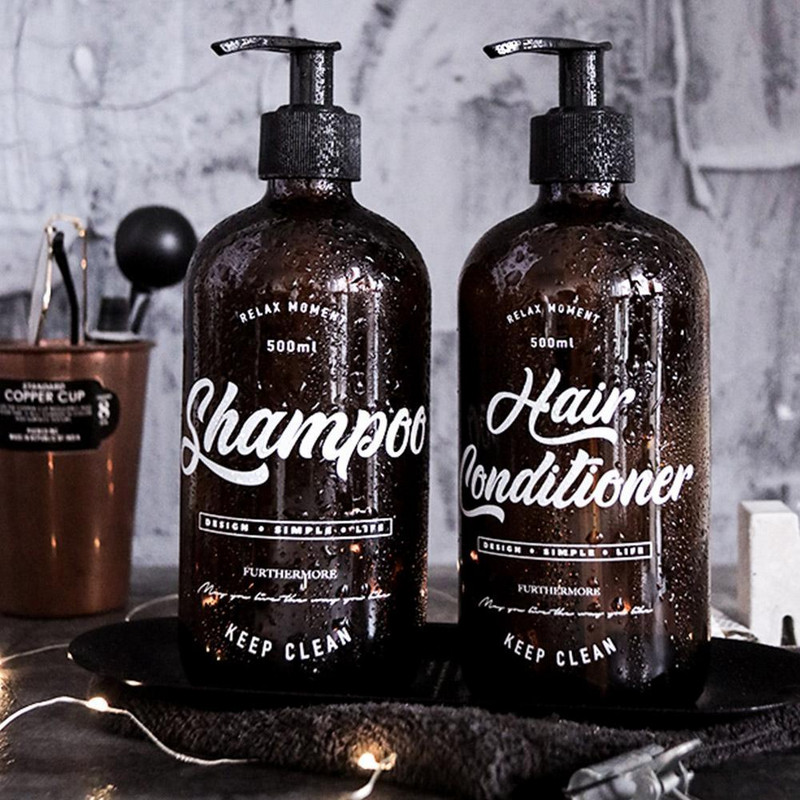 500ml Σκανδιναβικό στυλ Μπουκάλι Μπουκάλι Σαμπουάν Σαμπουάν με επαναγεμιζόμενο Μπουκάλι Σαμπουάν Μούς Σαπουνιού Μουσές υγρού διανομέα αφρού
