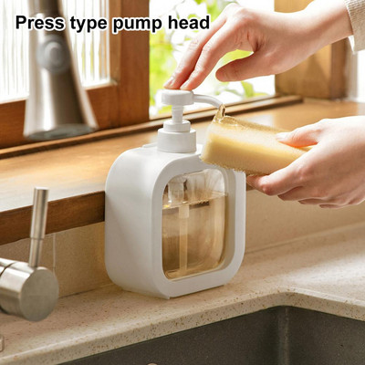 Бутилка за душ гел 300/500 ML Дозатор за сапун Неплъзгаща се за многократна употреба Пластмасова преса Тип за грим