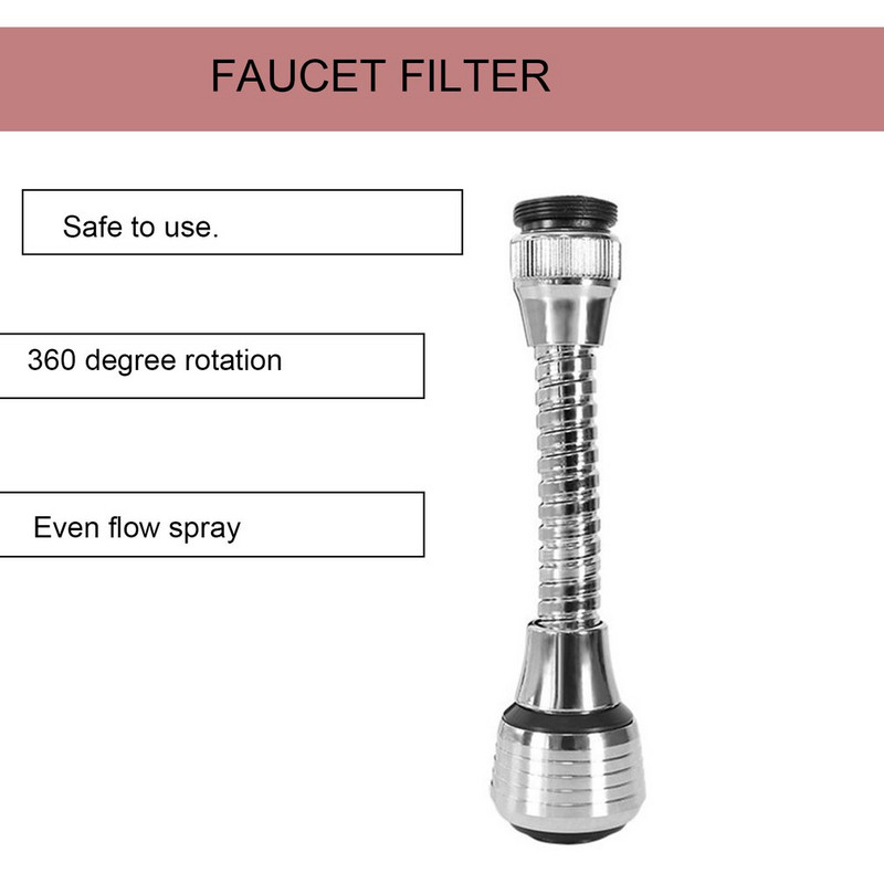 360 Rotate Adapter Sprauslas Grozāmais virtuves jaucējkrāns pagarinājuma caurule ūdeni taupošs krāna pagarinātājs izlietnes jaucējkrānam Vannas istabas piederumi