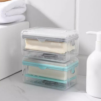 Νέα χρήση Roller Τύπος Σαπουνόθήκη για Τουαλέτα Μπάνιου Κουτί σαπουνιού Πλαστικό δοχείο αποθήκευσης με αποστράγγιση μπάνιου Gad C7r3