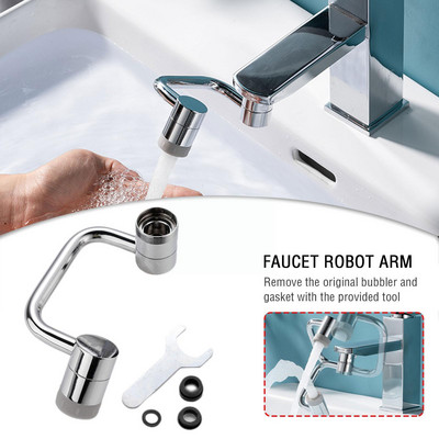 1080 Robotable Faucet Sprayer Filter Faucet Universal Robot Faucet Leakproof Gasket Arm Faucet Aerator Double- A8f4