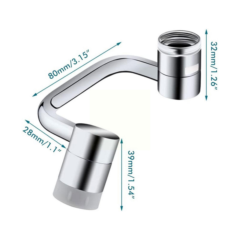 1080 Rotirajuća slavina Raspršivač Filterska slavina otporna na prskanje Univerzalna robotska slavina Nepropusna brtva Ručna slavina Perlator dvostruki - A8f4