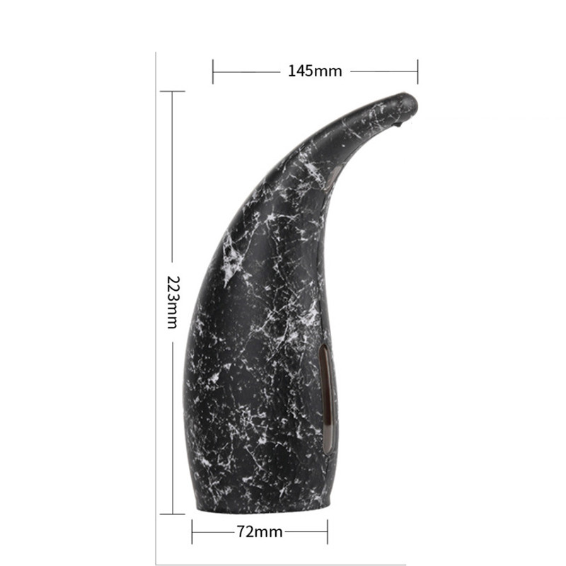 Dozator za dezinfekciju ruku bez dodira od crnog mramora, dozator za sapun od 300 ml, automatski dozator tekućine za gel za kuhinjski stol u kupaonici