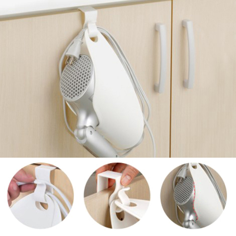 Kupaonski plastični stalak za pohranu koji štedi prostor Organizator bez bušenja Viseći držač za sušilo za kosu Stalak Kupaonica Kućanstvo
