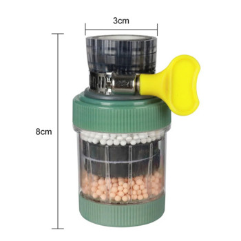 Универсален пречиствател за кухненски кран Филтър за кран Мивка за баня Водоспестяващ барботер Филтриране с активен въглен Накрайник за душ глава