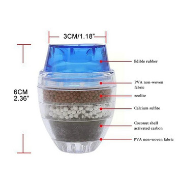 Универсален кухненски кран 5-слоен пречиствател Филтър за кран Въглероден филтър за вода Спестяващ душ Филтриране Барботираща глава Дюза Acti N1X8