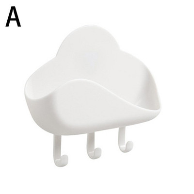 Držač sapuna Free Punch Cloud Hook Snažna viskoza Kuhinjski stalak za vješanje Kuka Sapun Zidna odvodna kutija Ljepljiva kupaonska polica za sapun C I0c9