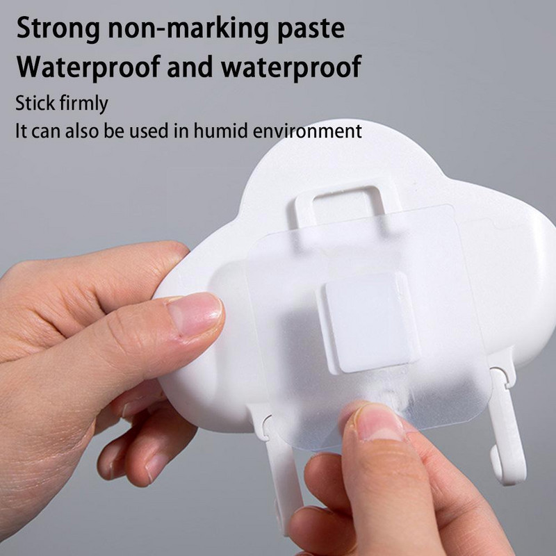 Držač sapuna Free Punch Cloud Hook Snažna viskoza Kuhinjski stalak za vješanje Kuka Sapun Zidna odvodna kutija Ljepljiva kupaonska polica za sapun C I0c9