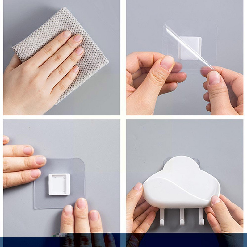 Držač sapuna Free Punch Cloud Hook Snažna viskoza Kuhinjski stalak za vješanje Kuka Sapun Zidna odvodna kutija Ljepljiva kupaonska polica za sapun C I0c9