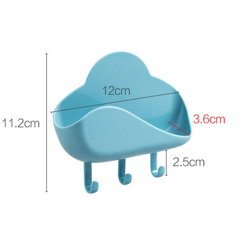 Držač sapuna Free Punch Cloud Hook Snažna viskoza Kuhinjski stalak za vješanje Kuka Sapun Zidna odvodna kutija Ljepljiva kupaonska polica za sapun C I0c9