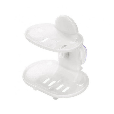 Tavă pentru săpun Baie cu două straturi cu aspirație, montată pe perete, săpună, cutie pentru săpun, raft pentru uscare