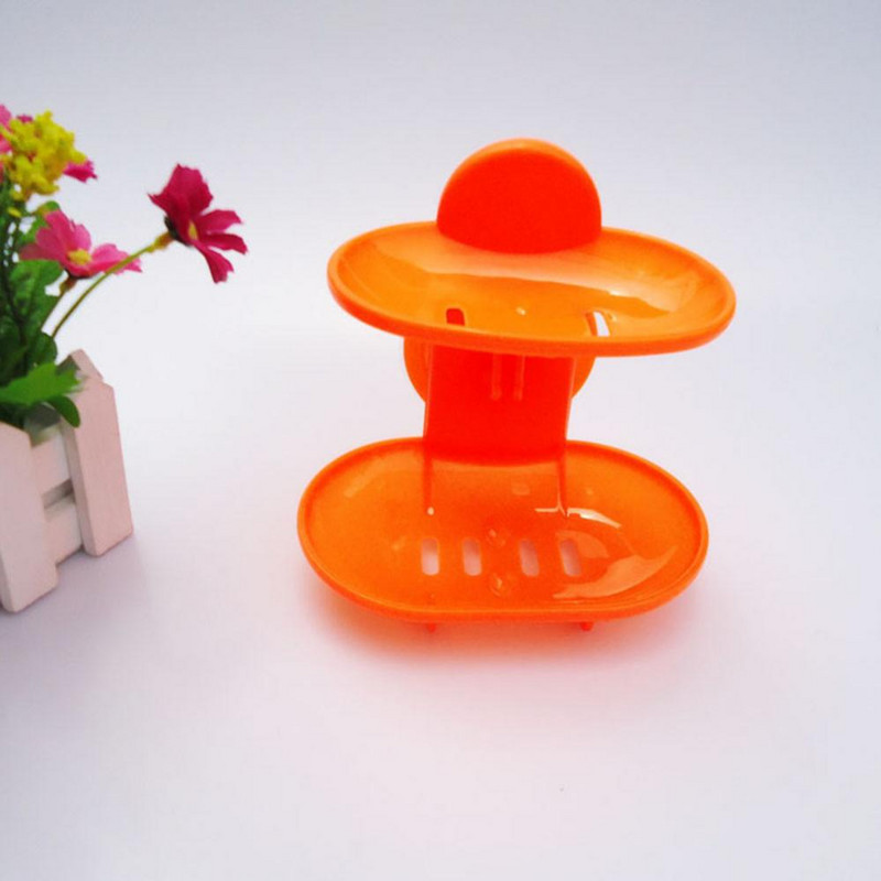 Тава за сапун Баня Двуслойна засмукваща стенна чиния за сапун Кутия за сапун Държач за сушене Рафт