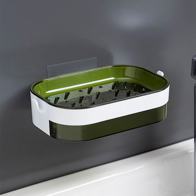 Πιάτα σαπουνιού Κουτί τοίχου Zeep Houder Θήκη ντουζιέρας για θήκη σαπουνιού για μπάνιο Διπλής στρώσης Καλάθι αποθήκευσης Σχάρα σαπουνιού Ράφι Εργαλεία κουζίνας