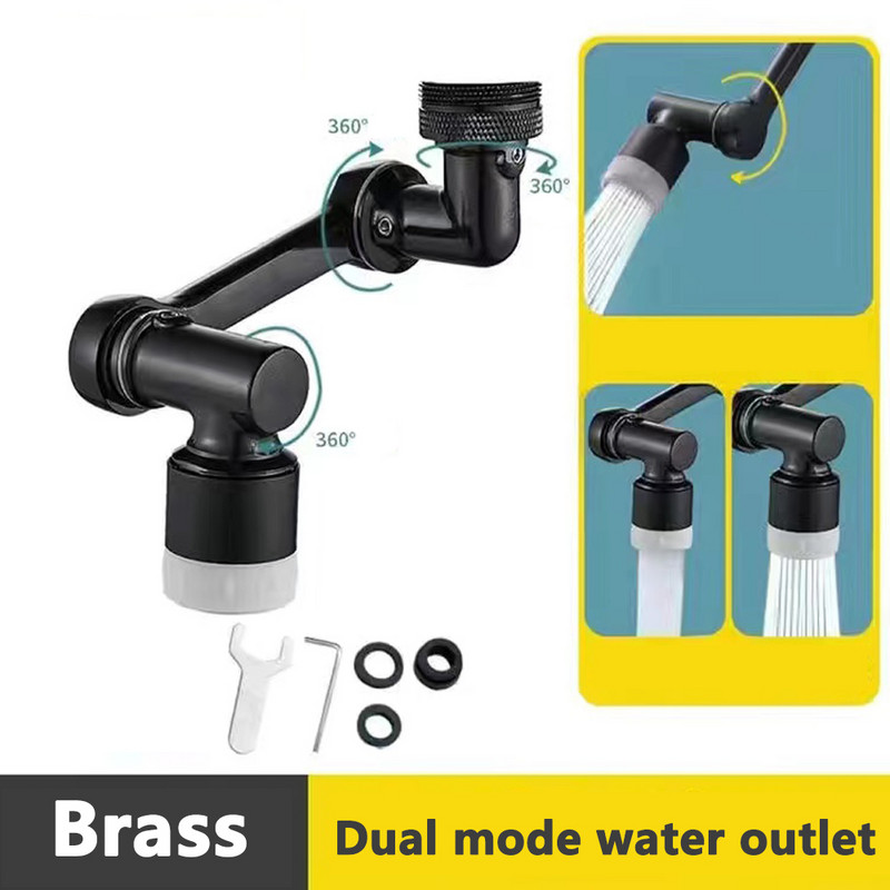 1080° maišytuvo ilgintuvai purškimo galvutės praustuvas juodas virtuvės čiaupo adapteris Universalus purslų filtro antgalis Lankstus maišytuvai purkštuvas
