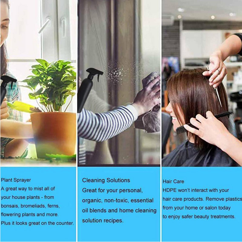 500 ml smidzināšanas pudeles iepildīšana pudelēs plastmasas atkārtoti uzpildāmās pudeles tvertnes pudele Smaržas tukša Black Water Travel H4G2