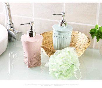Натискане на издълбани пластмасови дозатори за крем лосион за многократно пълнене Контейнер за козметичен шампоан течен сапун душ гел