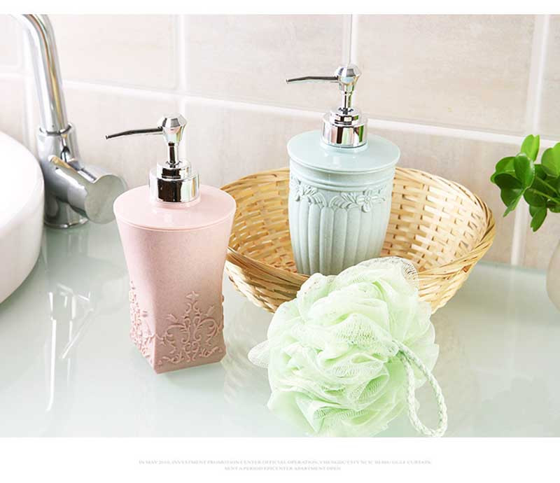 Pressing Carved Plastic Refillable Cream Lotion Dispenser Bottles Bottles for Cosmetic Shampoo Αφρόλουτρο υγρό σαπούνι
