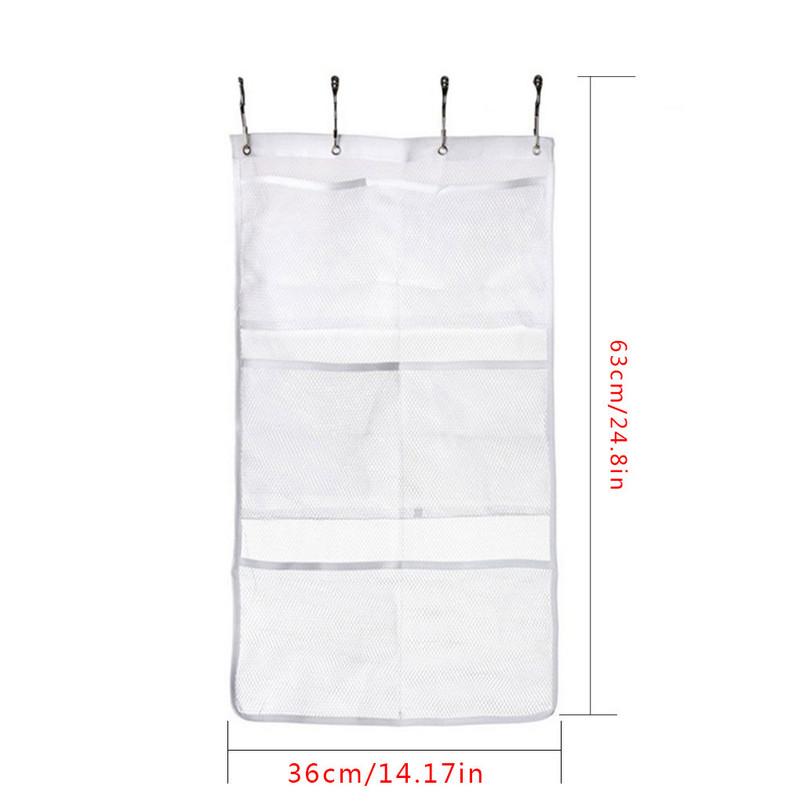 Mrežasta viseća torba za kupaonicu s kukicom za tikve Dizajnirana viseća torba za kadu sa šest džepova