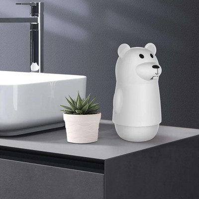 ΝΕΟΣ Διανομέας σαπουνιού Cute Bear Shape Infrared Sensor Touchless Soap Dispenser 10oz/300ml USB Επαναφορτιζόμενος Διανομέας σαπουνιού με αφρό