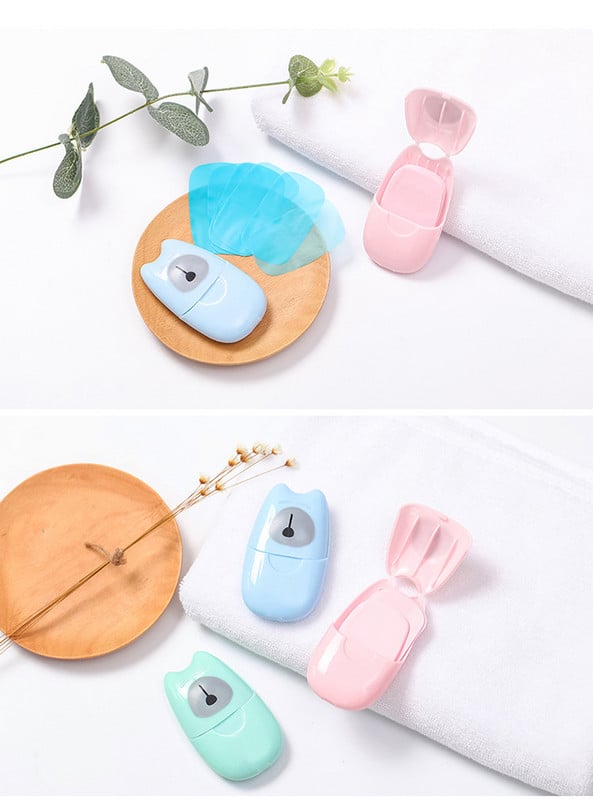 50 kom / Kutija za sapun za jednokratnu upotrebu Prijenosna kutija od sapunskog papira Mirisni listovi za vanjske proizvode Mini sapunski papir