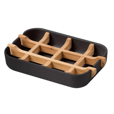 Posuda za sapun Bambusova posuda za sapun koja se sama iscjeđuje Posuda za sapun Kupaonica Kupaonica Kuhinja Kada Bar Sudoper Bijelo i crno