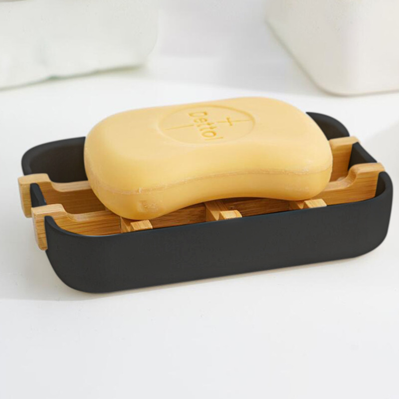 Posuda za sapun Bambusova posuda za sapun koja se sama iscjeđuje Posuda za sapun Kupaonica Kupaonica Kuhinja Kada Bar Sudoper Bijelo i crno