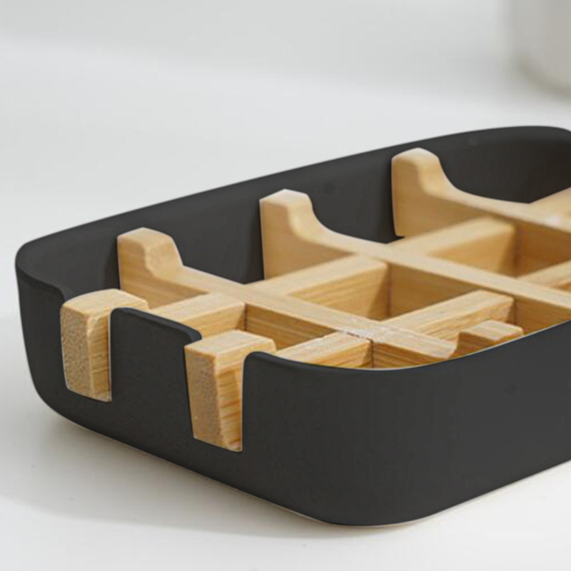 Posuda za sapun Bambusova posuda za sapun koja se sama iscjeđuje Posuda za sapun Kupaonica Kupaonica Kuhinja Kada Bar Sudoper Bijelo i crno