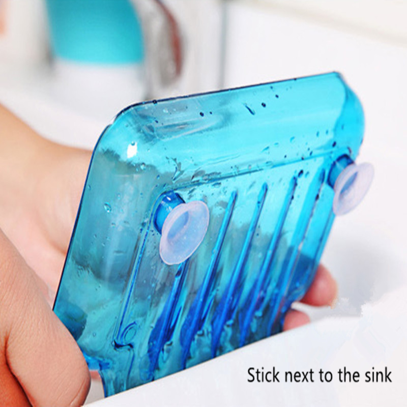 Karstā izpārdošana Ūdenskrituma plastmasas ziepju trauks Vannas istabas piederumi Drenāžas ziepju kaste Dušas ziepju turētājs Drenāžas Virtuves Izlietnes Sūkļa turētājs