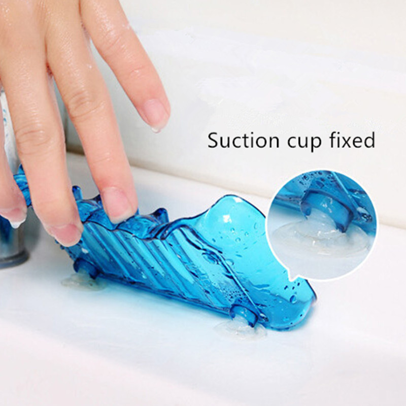 Karstā izpārdošana Ūdenskrituma plastmasas ziepju trauks Vannas istabas piederumi Drenāžas ziepju kaste Dušas ziepju turētājs Drenāžas Virtuves Izlietnes Sūkļa turētājs