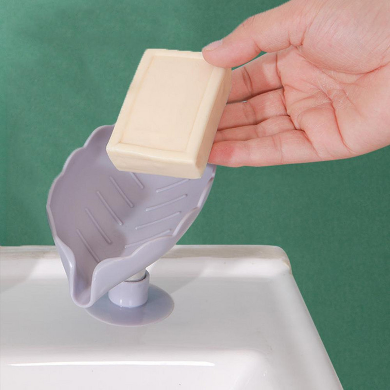 Kaasaskantav seebialuse lehekujuline seebihoidja Lehekujuline seebikarp Seebialus vannitoa iminapa jaoks Vannitoa hoiuruum seebi jaoks