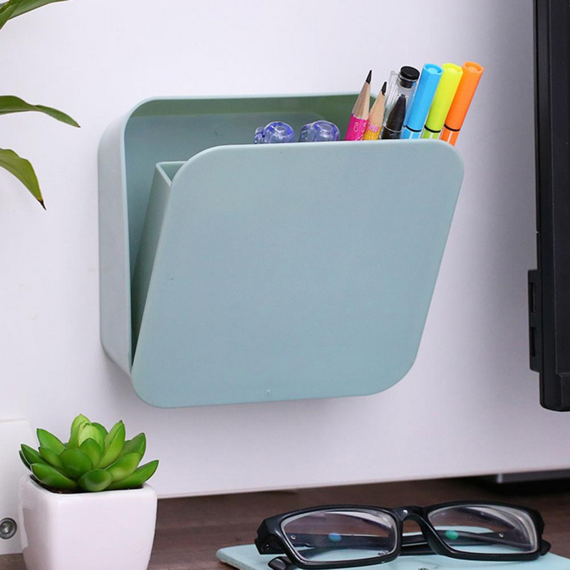 Kutija za pohranu Posuda za pohranu velikog kapaciteta Plastična, bez bušenja, montirana na zid, ljepljiva vodootporna za svakodnevnu upotrebu