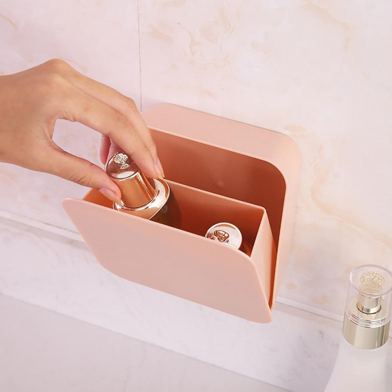 Kutija za pohranu Posuda za pohranu velikog kapaciteta Plastična, bez bušenja, montirana na zid, ljepljiva vodootporna za svakodnevnu upotrebu