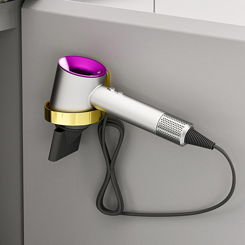 Držač za organiziranje sušila za kosu bez udaraca Zidni držač za organiziranje sušila za kosu Vodootporna polica za sušilo za kosu Polica za kupaonicu