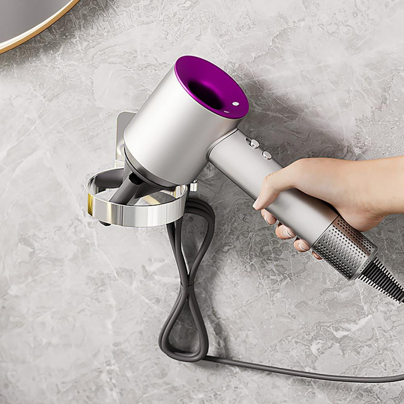 Držač za organiziranje sušila za kosu bez udaraca Zidni držač za organiziranje sušila za kosu Vodootporna polica za sušilo za kosu Polica za kupaonicu