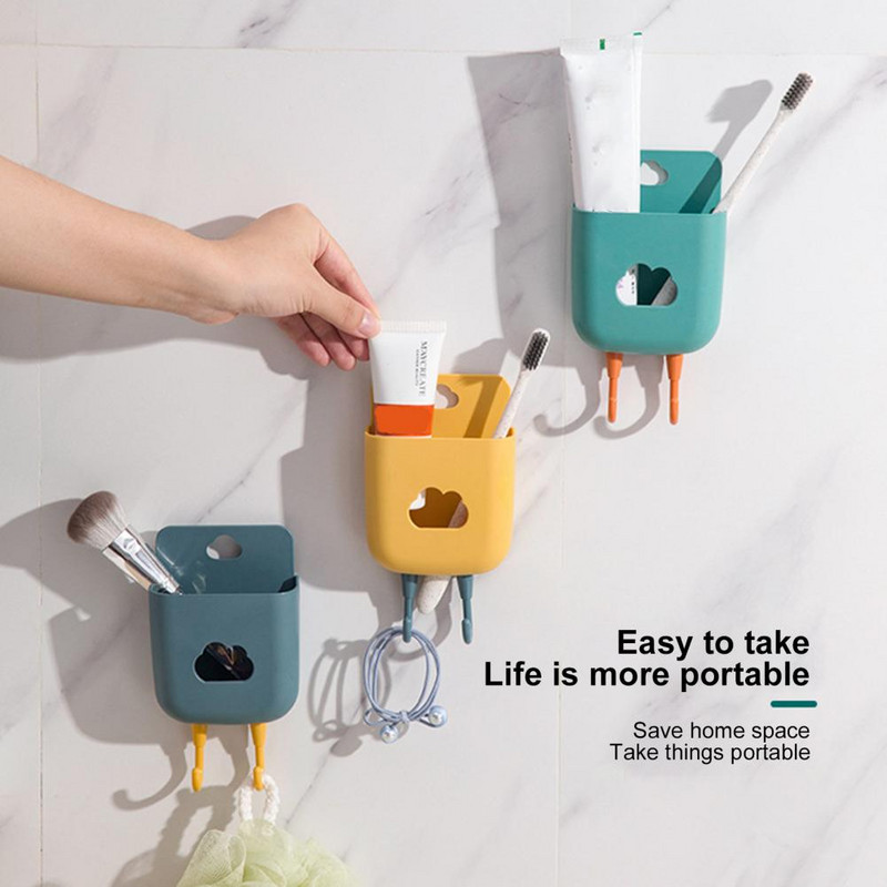 Kutija za pohranu, zidni, odvojivi držač za telefon, rupa za vješanje, plastični stalak za daljinski upravljač, organizator s dvije kuke za dom