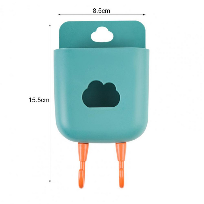 Kutija za pohranu, zidni, odvojivi držač za telefon, rupa za vješanje, plastični stalak za daljinski upravljač, organizator s dvije kuke za dom