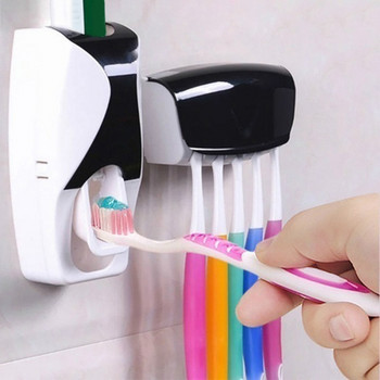 Детски дозатор за паста за зъби, изстисквачка, комплект поставки за четки за зъби за баня