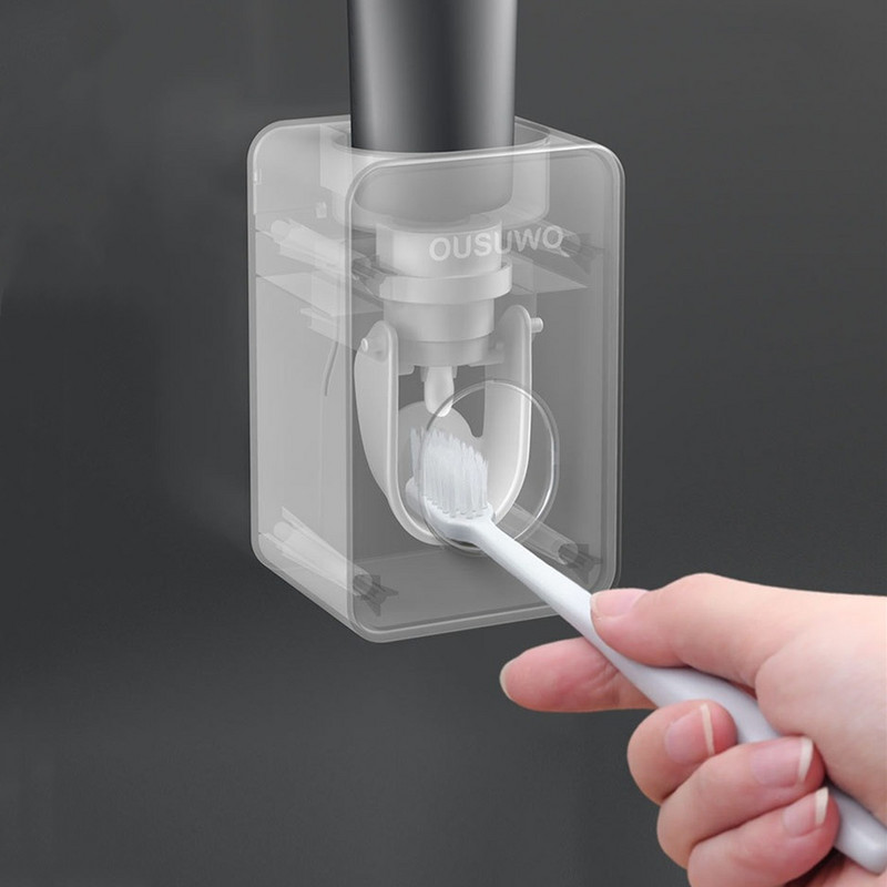 Cjedilo za pastu za zube Viseći na zid, besplatno probijanje, lijeni dozator, automatski, u 4 boje, bez bušenja