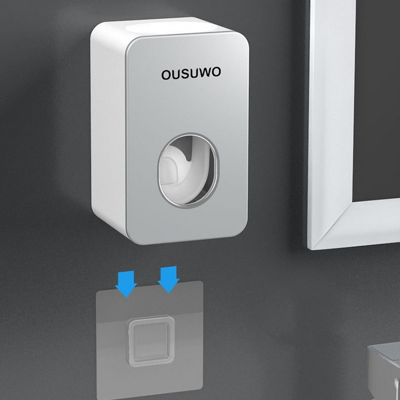 Cjedilo za pastu za zube Viseći na zid, besplatno probijanje, lijeni dozator, automatski, u 4 boje, bez bušenja