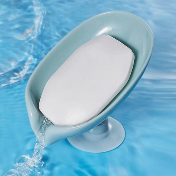 Държач за сапун за баня Неплъзгаща се дренажна кутия за сапун Контейнер Преносима пластмасова тава за гъба Кутия за сапун във формата на листа Аксесоари за баня